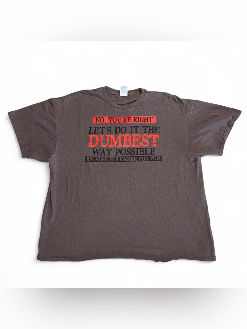 Delta Brown Graphic Tee with Red and Black Text